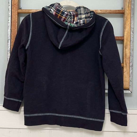 Boys Hatley hoodie size 7 navy with madras - Picture 3 of 5